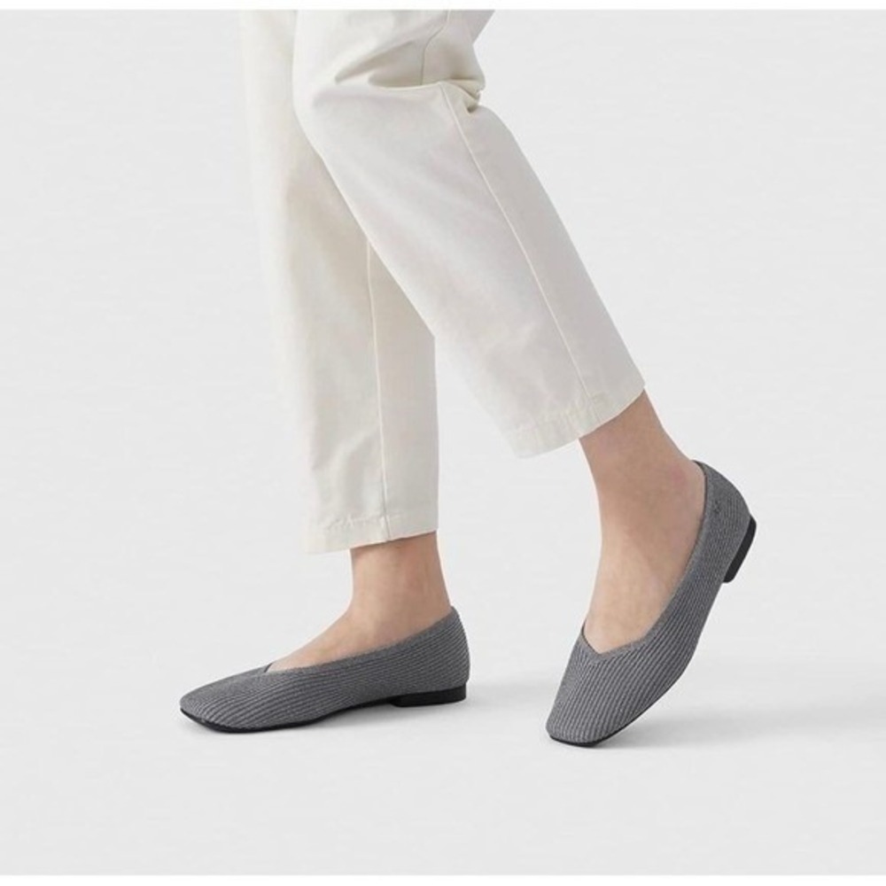 VIVAIA Gray Casual Flats Slip on Washable‎ Ballet Square-Toe Style EU/42 US/10.5